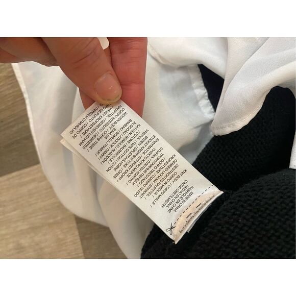 LAUREN Ralph Lauren Layered Cotton Sweater Black, Size Medium, MSRP $110 - Picture 6 of 11